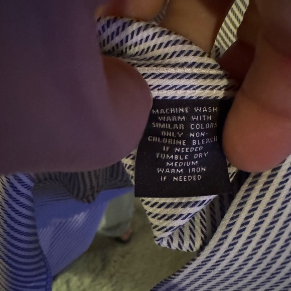 Hart Schaffner Marx Men's Blue Striped Shirt - Picture 3 of 6